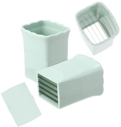 Dailygoods- Fruit Cutter - RVS Snijder met Beschermkap - Groentesnijder - Innovatief Ontwerp - Perfecte Plakjes - Duurzaam en Veilig - Fruitsnijder