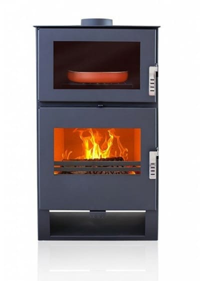 MaxxHome Moderne houtkachel met oven - 9 kW - 53x42x100cm - Geschikt voor ruimtes tot 200 m³ - zwart