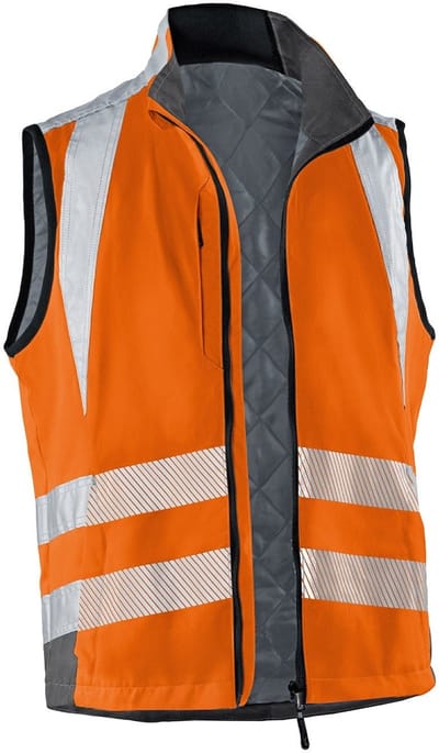 KUBLER REFLECTIQ 72078340 Hi Vis Reflecterend Werkvest HEREN Veiligheidsvest Oranje Antraciet - EN ISO 20471 - Wasbaar