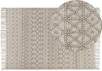 ALUCRA - Modern vloerkleed - Zandbeige - 160 x 230 cm - Wol