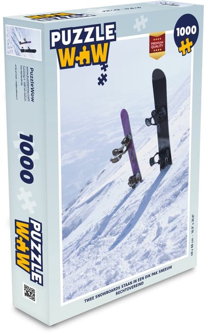 Puzzel Twee snowboards staan in een dik pak sneeuw rechtovereind - Legpuzzel - Puzzel 1000 stukjes volwassenen