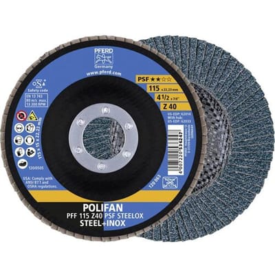PFERD TOOLS 67664115 Z Psf Steelox Lamellenschijf Diameter 115 mm Boordiameter 22.23 mm Korrelgrootte (num) 40 10 stuk(s)