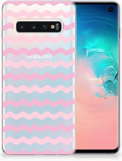 Samsung Galaxy S10 TPU bumper Waves Roze