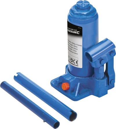 Silverline Hydraulische potkrik - 4 ton - stalen constructie - snel-stelschroef - 195-380 mm bereik