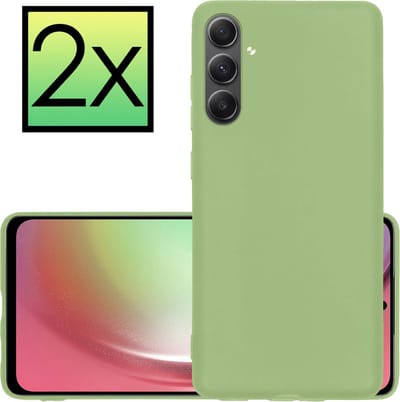 Hoesje - 2 Stuks - Geschikt voor Samsung Galaxy A54 - Sterk & Shockproof - Case Siliconen - Back Cover - Telefoon Hoes - Groen