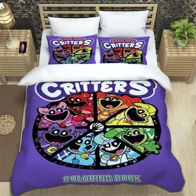3D-print Anime Lachende Dieren CATNAP DOGDAY Beddengoedset Gloednieuwe Coole Anime Quilthoes Kussensloop Leuke Cartoon Kinderen Cadeau 70x133cm 2pcs