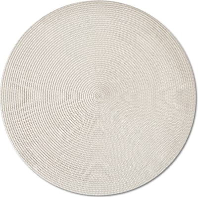 Zeller Diner placemats rond - creme wit - geweven - Dia 38 cm - Tafel - Borden onderleggers van kunststof