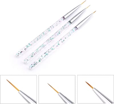 CHPN - Nailart penseel - Nail art kwastjes - Nagel Penseel - Nagel Art Pennen - Nagel Kwast - Nagel Pen - Nail Pencil - Nail Art - 3 Stuks - Universeel - Manicure - Gellak - Gelnagels - Hippe nagel