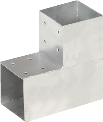 L-vormige Paalverbinders - Hoekverbinders Metaal - Tuinconstructies Bouwen - Voorgeboorde Gaten - 101 x 101 mm - Metaal