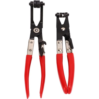2 stuks Platte Band Slangklem Tang 45 Graden Hoekige Pijpklem Tang voor Brandstof Koelvloeistof Pijp Veer black