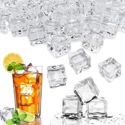 Herbruikbare IJsblokjes Set van 100, 20 mm, Transparant Acryl, Decoratieve IJsblokjes voor Fotografie, Bar Decoratie en Vaasvulling, Keukenaccessoires