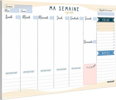 Wekelijkse Planplanner A4 Onedateerd 52 Pagina's Frans Ontwerp