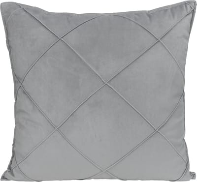 QUVIO Kussensloop geruit - Kussensloop - Kussenhoes - Kussenhoesje - Sierkussen - Kussenbeschermer - Omtrek kussen - Fluweel - 50 x 50 cm - Grijs