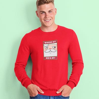 Foute Kersttrui Rood - Where My Ho’s At - Maat XS - Kerstkleding voor dames & heren