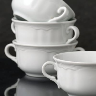 Asir - Kommenset (4 stuks) - Wit - 100% PORSELEIN - 12 x 12 x 20 cm