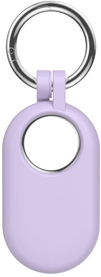 Hoesje geschikt voor Samsung SmartTag 2 - Tag sleutelhanger - Siliconen case - SmartTag protector - Hanger - Spullen kwijtraken - Paars - Jonyx