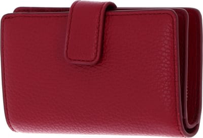 COCCINELLE Leren Portemonnee Metallic Soft Mini Wallet Grained Leather Sangria (rood)paars