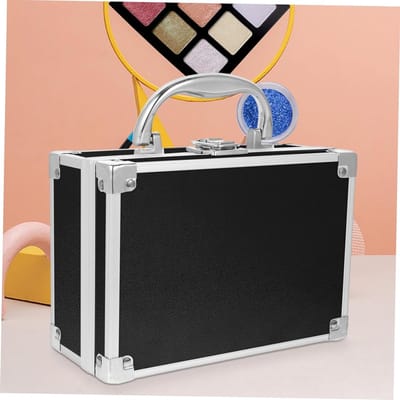 Cosmetica Opbergdoos voor Make-up en Tools - Draagbare Reiskoffer voor Make-up en Schoonheid - Aluminium en MDF, Zwart