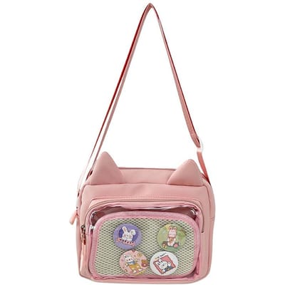 Japanse Transparante Pijn Tas 2D Macaron Kleur Kleine Eten Transparante Schoudertas Mode Trendy Badge Crossbody Tas single pack gray