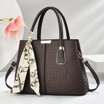 Nouveau Sac Seau à Carreaux Gaufré de Haute Valeur, Tendance, avec Empiècements, Sac à Main Simple et Atmosphérique de Haute Valeur, Polyvalent . gray