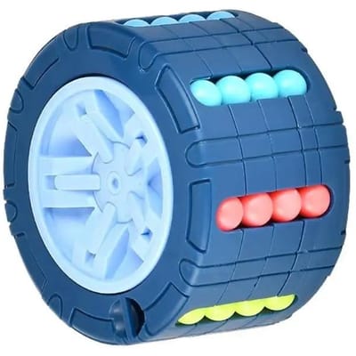 3D Cilinder Kubus Speelgoed Magische Bean Gyro Draaien Glijbaan Puzzel Games Stress Kinderen Educatief Montessori Baby Speelgoed Gift Blue