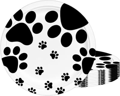 16-delige Hond Pootafdruk Borden voor Safari Thema Feestdecoraties voor Babyshowers en Kinderfeestjes