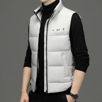 Opstaande Kraag Donsjas Vest Heren Herfst en Winter Nieuw Trendy Mouwloos Katoen Gevuld Jas Vest Vest Vest Vest Heren 5XL black