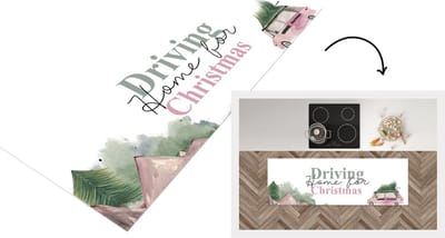 Keukenloper - Loper keuken - Driving home for Christmas - Kerst - Kerstboom - Spreuken - Quotes - 150x50 cm - Keukenloper vinyl