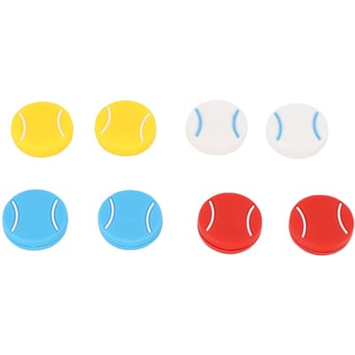 8 Pièces Amortisseurs de Raquette de Tennis Forme Ronde Caoutchouc Souple Réducteur de Vibrations de Raquette 4 Couleurs yellow