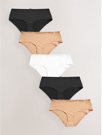 Next - Dames - Set van 5 slipjes van microvezels - Zwart