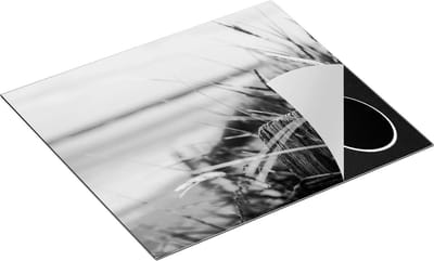 Chefcare Inductie Beschermer Strand en Zee op Achtergrond - Zwart Wit - 60x50 cm - Afdekplaat Inductie - Kookplaat Beschermer - Inductie Mat