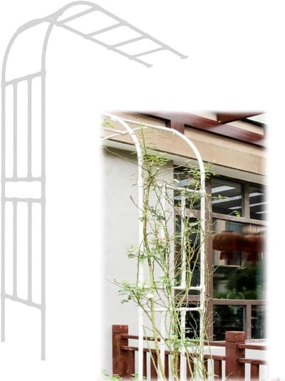 Rozenboog Metaal - Halfspalier Pergola - Klimplanten Ondersteunen - Weerbestendig Roestvrij - Tot 375 cm breed - Zwart Wit