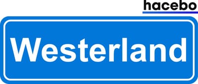Hacebo - Plaatsnaam Sticker - 29x10 CM - Westerland sticker - Verkeersborden sticker - grappige cadeaus - Westerland