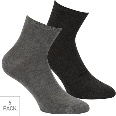 Boru Bamboo - 6-Pack - Quarter Sokken - Bamboe - Naadloos - Heren / Dames - grijs - 36-40 - 2302