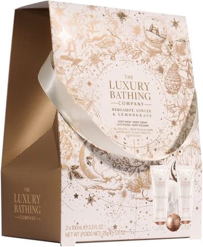 Perfect Night In Gift Set, Bergamot, Gember & Citroengras, Douchegel, Bodylotion, Badbal, Exfoliërende Lichaamsspons, De