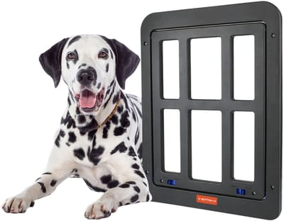 MAGICSHE Hondenluik Vliegenraam - Kattenluik Hordeur Voor Grote Kat - Kattenklep Buitendeur - Hondenklep Met Magneten Voor Middelgrote En Grote Honden - Magnetisch & Afsluitbaar Zwart
