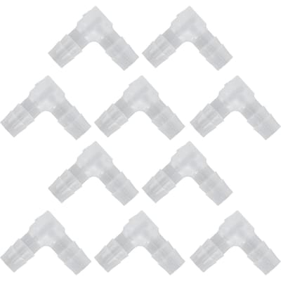 10 Pcs Raccord Plastique Coudé à Barbe 90 Degrés Égal Raccord Barbelé Adaptateur Forme L pour Aquarium 4mm 8mm / 0.31in Dia