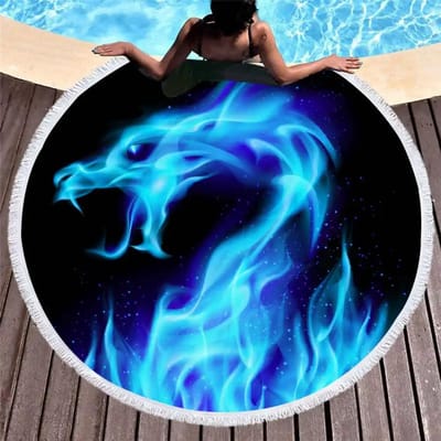Zwemhanddoeken Buiten Strand Kwastje Handdoek Yoga Deken 3D Print Rond Wandkleed Strand Cover-up Bad Sjaal Dikke Kampeer Mat 150 x 150 cm