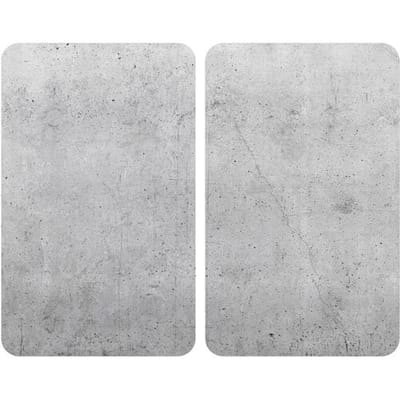Universele afdekplaat van beton, set van 2 fornuizen, geschikt voor alle warmtebronnen, van gehard glas, ook als snijplank, hygiënisch, kras- en slagvast, 30 x 52 cm