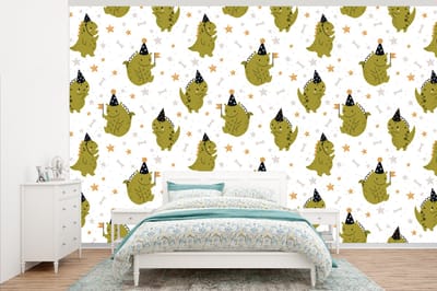 Behang - Fotobehang Design - Jongens - Draak - Kinderen - Breedte 345 cm x hoogte 220 cm