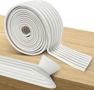 Randbescherming Baby van Schuimrubber, 500cmx80mmx8mm Tafelrandbescherming Flexibele Hoekbescherming voor Tafel,Kast,Bed,Vensterbank,Zelfklevende Dubbelzijdige Foam Tape voor Meubels & Babybed