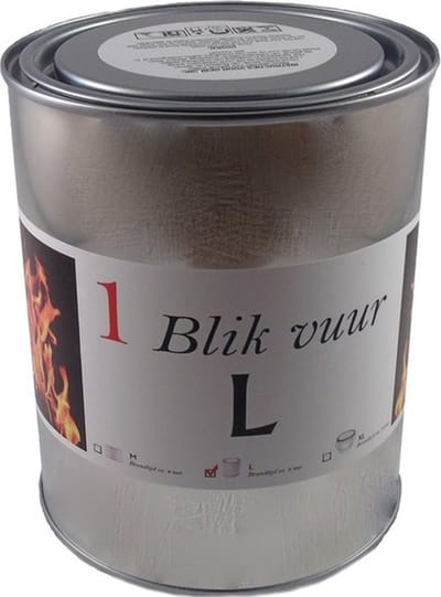 Tuinfakkel vuur verlichting in blik - 11 x 13 cm - 5-8 branduren- Zweedse fakkel - Vuurblik - Tuinkaars/outdoor kaars - Tuinverlichting/tuindecoratie