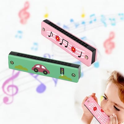 Mondharmonica Set - Strijker Instrument - Muziek Leren Spelen - 16 Gaten Ontwerp - 2 Stuks - Zilverkleurig
