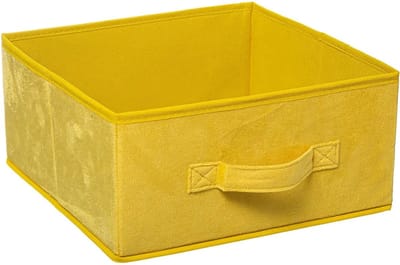 5Five Opbergmand/kastmand - geel - 14 liter - 31 x 31 x 15 cm - Opbergboxen - Vakkenkast manden - polyester