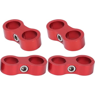 4PCS Séparateur de Tuyaux AN8 Adaptateur de Fixation de Tuyaux d'Huile Automobile Alliage d'Aluminium Universel red