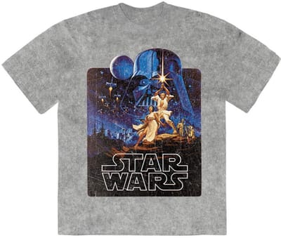 Disney Star Wars - Luke & Leia Pose Heren Tshirt - S - Grijs