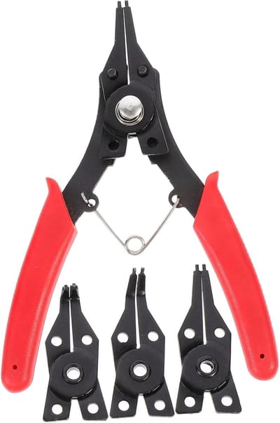 Borgveer Verwijderaar - Snap Gereedschap - Onderhoud Voertuigen - Verwisselbare Koppen - 15.5 cm Lengte - Rood