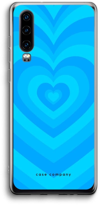 Case Company® - Hoesje geschikt voor Huawei P30 hoesje - Hart Blauw - Soft Cover Telefoonhoesje - Bescherming aan alle Kanten en Schermrand