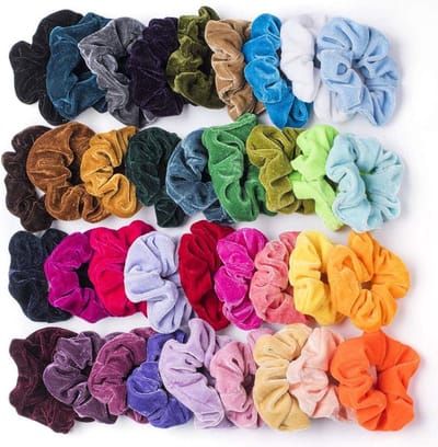 Famanu - 36 Stuks Fluwelen scrunchies, elastische haarbanden (36 kleuren)