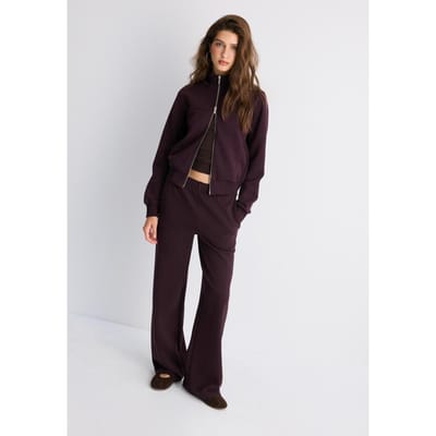 Stradivarius Wide-leg joggingbroek  Donkerpurper XXL